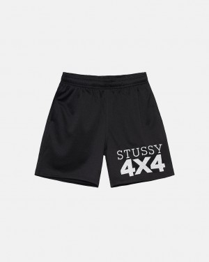 Stussy 4X4 Mesh Kort Korte Broek Heren Zwart Belgium | HXO-1242