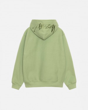 Stussy Back Hood Applique Hood Sweatshirts Heren Groen Belgium | PNN-6810