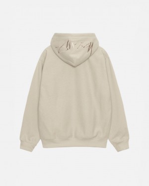 Stussy Back Hood Applique Hood Sweatshirts Heren Khaki Belgium | ZRB-7732