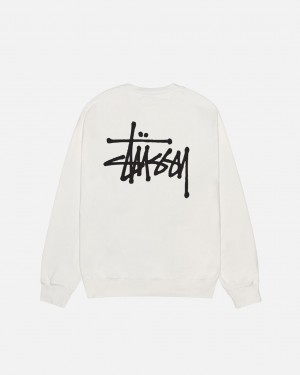 Stussy Basic Stüssy Pigment Dyed Crew Sweatshirts Heren Beige Belgium | UMF-4737