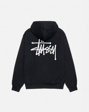 Stussy Basic Stüssy Pigment Dyed Hoodie Sweatshirts Dames Zwart Belgium | ETP-0721