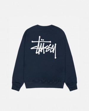 Stussy Basic Stussy Crew Sweatshirts Dames Donkerblauw Belgium | TWI-0008