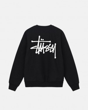 Stussy Basic Stussy Crew Sweatshirts Dames Zwart Belgium | QJJ-5571