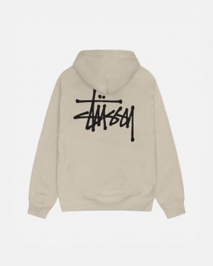 Stussy Basic Stussy Hood Sweatshirts Dames Khaki Belgium | VEU-9552