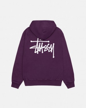 Stussy Basic Stussy Hoodie Pigment Dyed Hoodie Heren Paars Belgium | WBS-3330