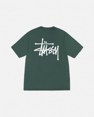 Stussy Basic Stussy Tee Pigment Dyed T-shirts Heren Groen Belgium | QTP-3849