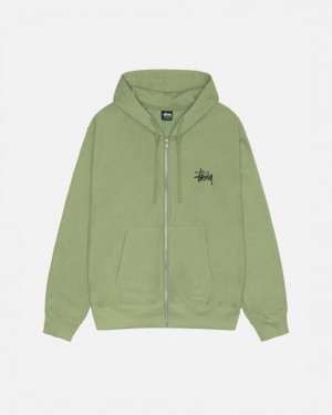 Stussy Basic Stussy Zip Hood Sweatshirts Heren Groen Belgium | QQQ-3264