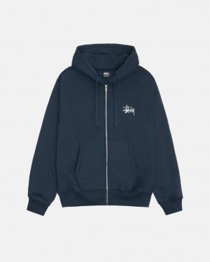 Stussy Basic Stussy Zip Hoodie Hoodie Dames Donkerblauw Belgium | ITH-0277