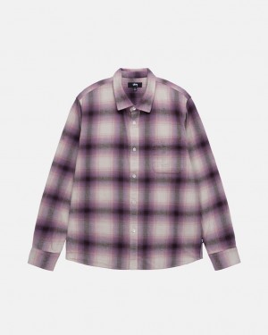 Stussy Bay Plaid Shirt Overhemd Dames Bordeaux Belgium | BDZ-5254