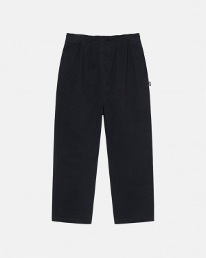 Stussy Beach Pant Brushed Katoenen Broek Heren Zwart Belgium | TND-0367