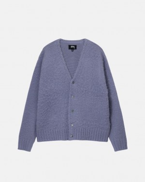 Stussy Brushed Cardigan Trui Heren Paars Belgium | FHG-5477