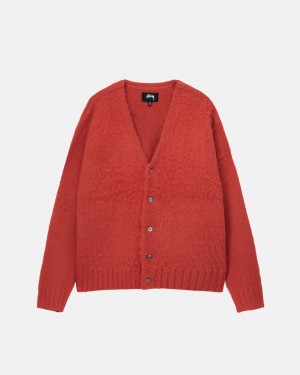 Stussy Brushed Cardigan Trui Heren Rood Belgium | DWC-2548