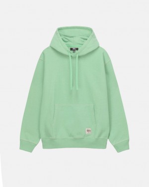 Stussy Contrast Stitch Label Hood Sweatshirts Heren Groen Belgium | YKD-6982