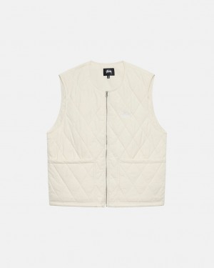 Stussy Diamond Gewatteerd Vest Vest Dames Room Belgium | OBY-4169