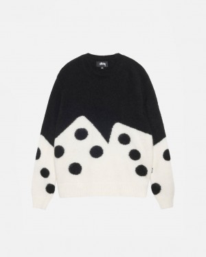 Stussy Dice Fuzzy Crew Trui Dames Zwart Belgium | YGC-0512