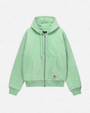 Stussy Double Face Label Zip Hoodie Hoodie Heren Groen Belgium | RGX-4723