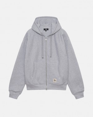 Stussy Double Face Label Zip Hoodie Hoodie Dames Grijs Belgium | HIZ-3860