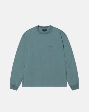 Stussy Lazy Ls Tee T-shirts Dames Turquoise Belgium | QJO-8560