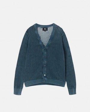 Stussy Loose Gauge Cardigan Trui Dames Blauw Belgium | YTQ-0021