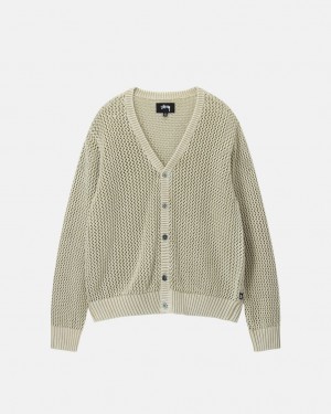 Stussy Loose Gauge Cardigan Trui Heren Beige Belgium | YRZ-4380