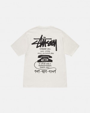 Stussy Old Phone Tee Pigment Dyed T-shirts Dames Beige Belgium | VVT-6539