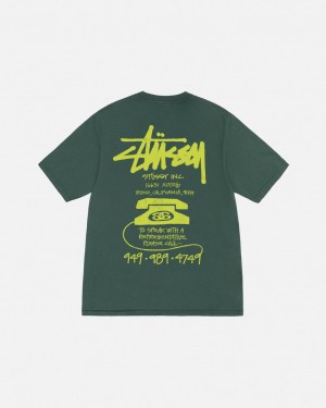 Stussy Old Phone Tee Pigment Dyed T-shirts Dames Groen Belgium | UGP-6020