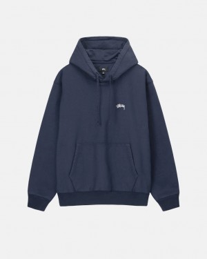 Stussy Overdyed Stock Logo Hoodie Hoodie Heren Donkerblauw Belgium | ZKP-8495