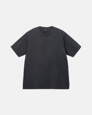 Stussy Pigment Dyed Crew T-shirts Heren Zwart Belgium | GIC-2818