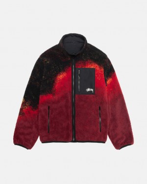 Stussy Sherpa Reversible Jacket Jassen Heren Zwart Rood Belgium | WRV-6984