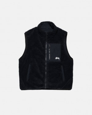 Stussy Sherpa Reversible Vest Vest Heren Zwart Belgium | ZJM-6257