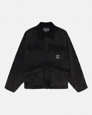 Stussy Shop Jacket Washed Canvas Jassen Dames Zwart Belgium | YYA-1497