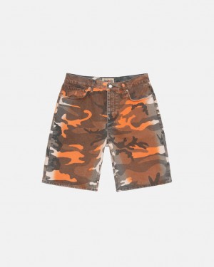 Stussy Spray Dye Big Ol' Shorts Korte Broek Heren Oranje Camo Belgium | SKH-1328