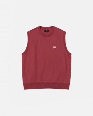 Stussy Stock Fleece Vest Sweatshirts Dames Bordeaux Belgium | USW-3148