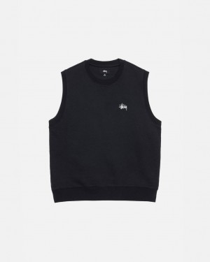 Stussy Stock Fleece Vest Sweatshirts Heren Zwart Belgium | VTX-0693