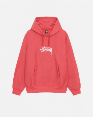 Stussy Stock Logo Applique Hood Sweatshirts Dames Rood Belgium | FTM-1039