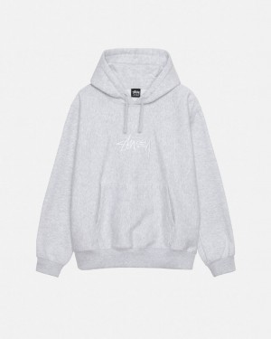 Stussy Stock Logo Applique Hoodie Hoodie Heren Grijs Belgium | RHL-9802