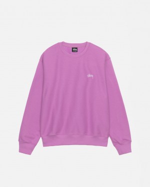 Stussy Stock Logo Crew Sweatshirts Dames Paars Belgium | GOZ-0860