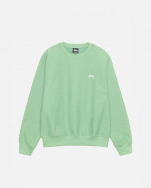 Stussy Stock Logo Crew Sweatshirts Heren Groen Belgium | BID-2822