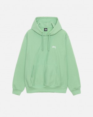 Stussy Stock Logo Hood Sweatshirts Heren Groen Belgium | DCI-5023