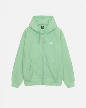 Stussy Stock Logo Zip Hood Sweatshirts Dames Groen Belgium | MCC-0857