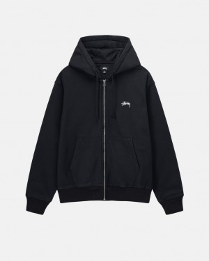 Stussy Stock Logo Zip Hoodie Hoodie Dames Zwart Belgium | XJO-2390