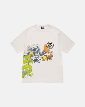 Stussy Strike Pigment Dyed Tee T-shirts Heren Beige Belgium | NID-9525