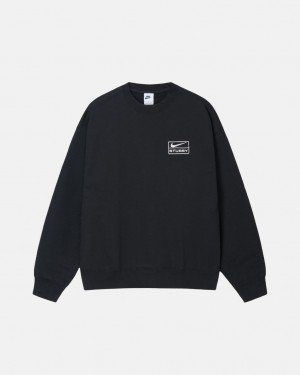 Stussy Stone Wash Fleece Crew Sweatshirts Dames Zwart Belgium | MGQ-6287