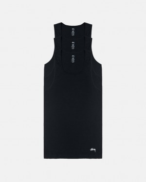 Stussy Stussy Tank Undershirt Overhemd Dames Zwart Belgium | VKP-2344