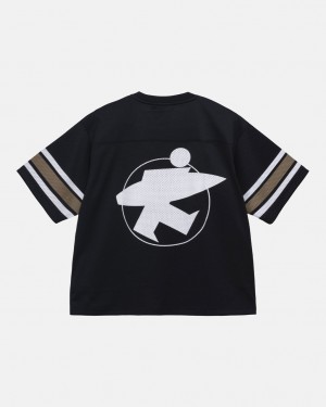 Stussy Surfman Mesh Football Jersey Topjes Heren Zwart Belgium | MWE-2023