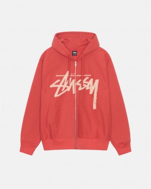 Stussy Venus Zip Hood Sweatshirts Dames Rood Belgium | CIT-7307