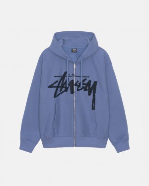 Stussy Venus Zip Hood Sweatshirts Dames Koningsblauw Blauw Belgium | OEY-5970