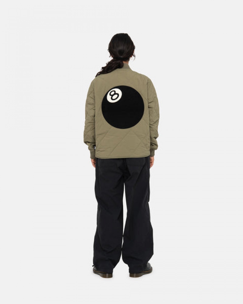 Stussy 8 Ball Gewatteerd Liner Jacket Jassen Dames Olijfgroen Belgium | EYF-5851