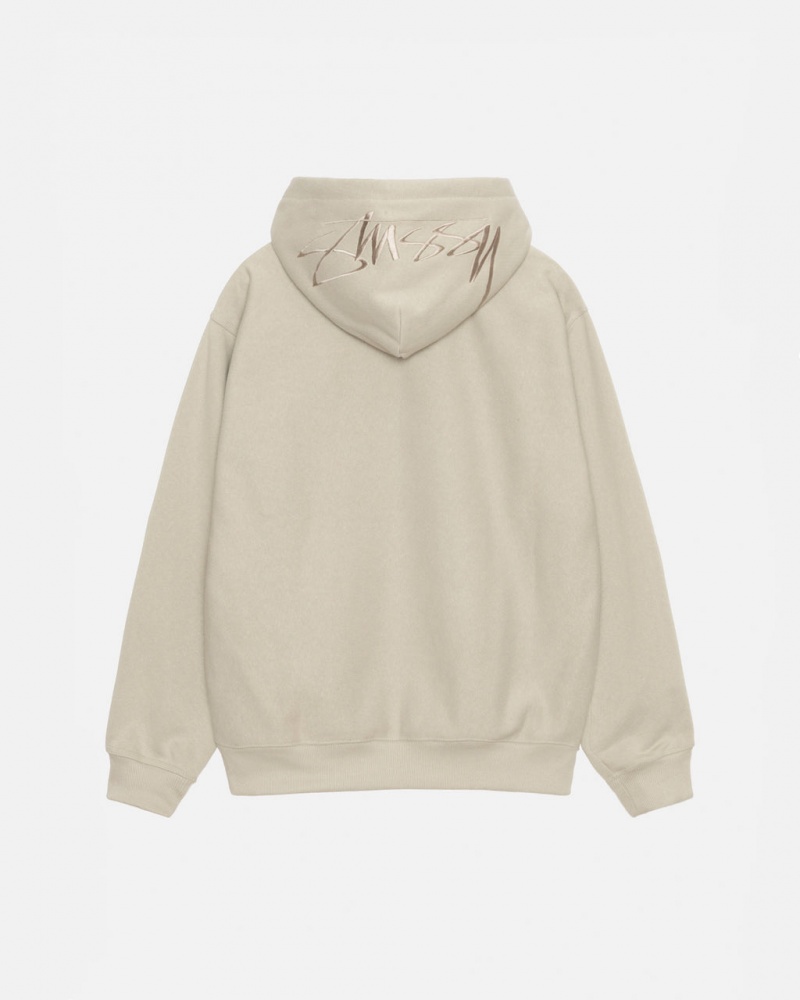 Stussy Back Hood Applique Hood Sweatshirts Heren Khaki Belgium | ZRB-7732