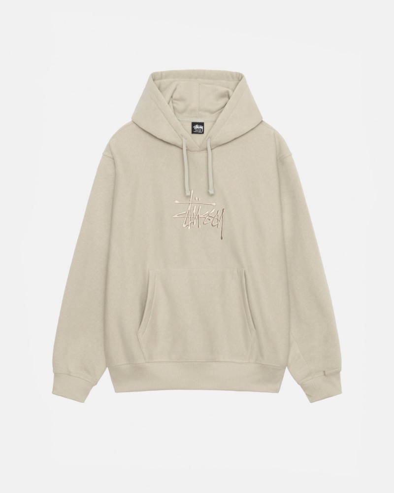 Stussy Basic Applique Hood Sweatshirts Dames Khaki Belgium | JAI-2777